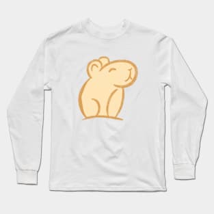 Capybara Cute Guinea Pig Illustration logo Long Sleeve T-Shirt